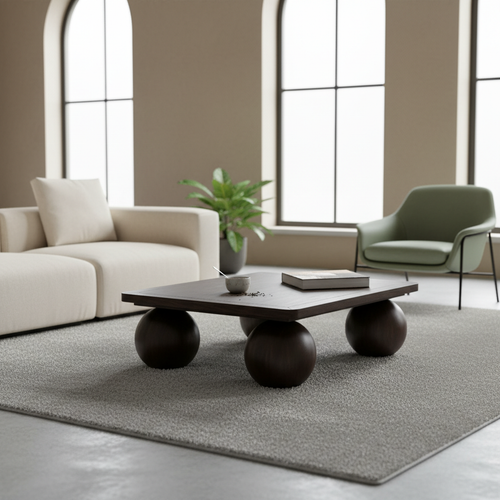 Alida Mango Wood Square Coffee Table — JJ Walnut — 2410-065