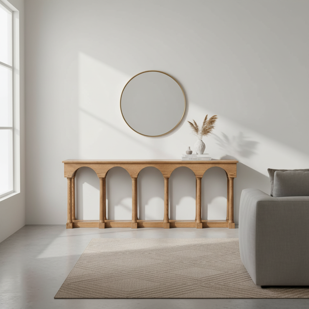 Barcelona Oak Wood Console Table - Large — M Vintage — 2411-005