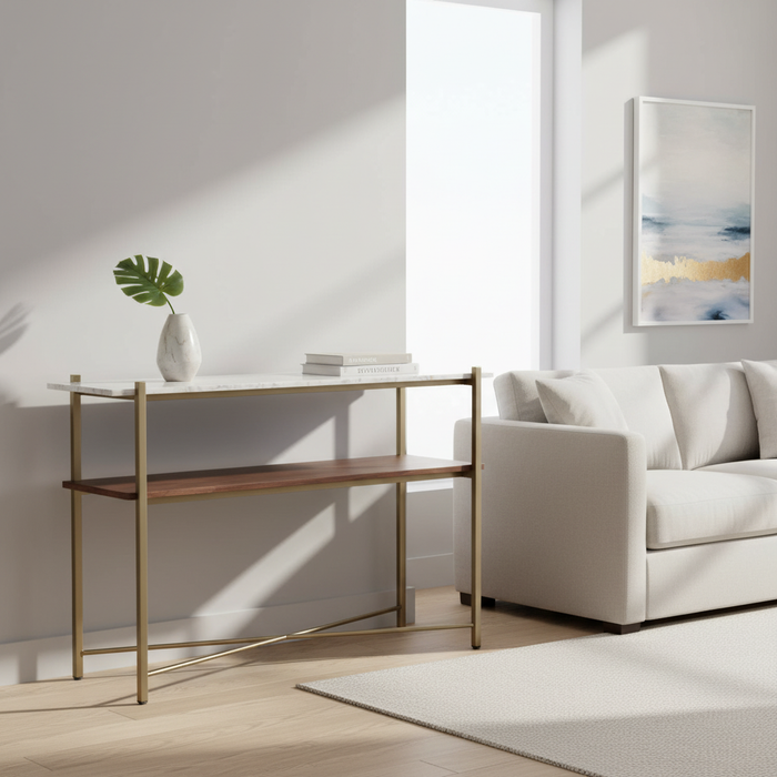 Merge Mango Wood Console Table Gold