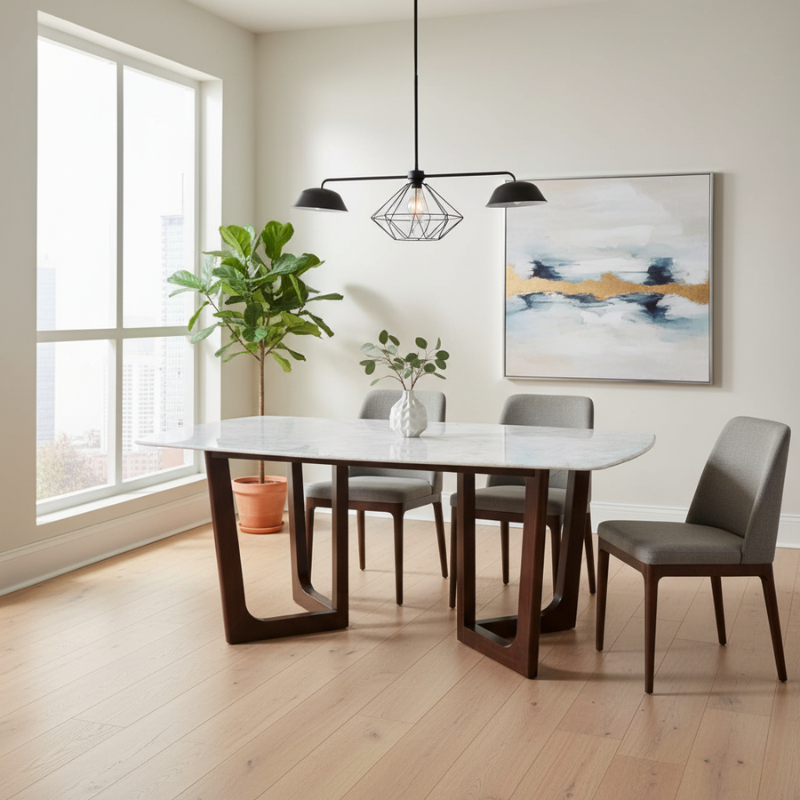 Vienna Acacia Wood Dining Table Washed Walnut